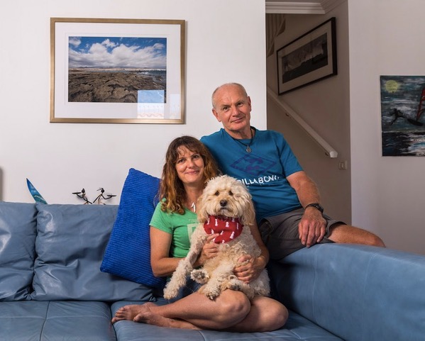 Nikki, Richard, and Gizmo - at home in el Medano, Tenerife